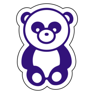 Sitting Big Nose Panda Sticker (Purple)